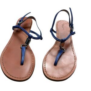 Coach Charleen Blue Leather Sandals